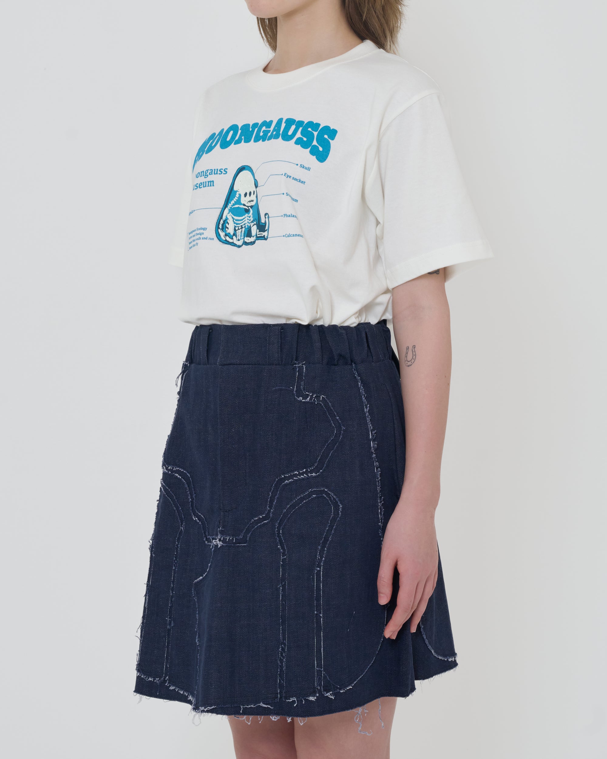 T-shirt Moongauss Skeleton / Blanc