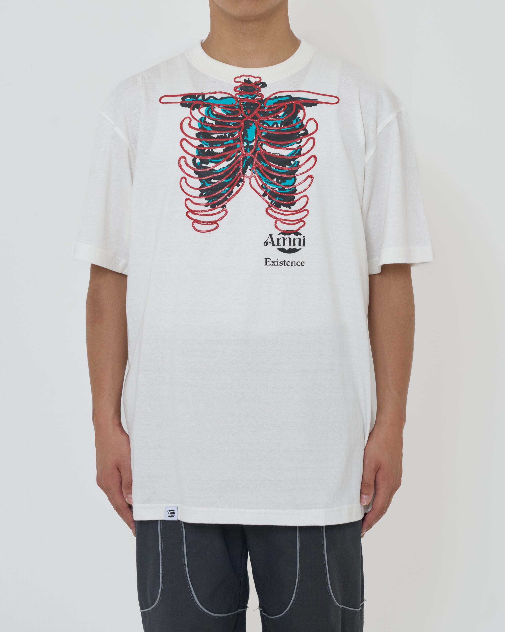 Skeleton T-shirt / Blanc × Rouge