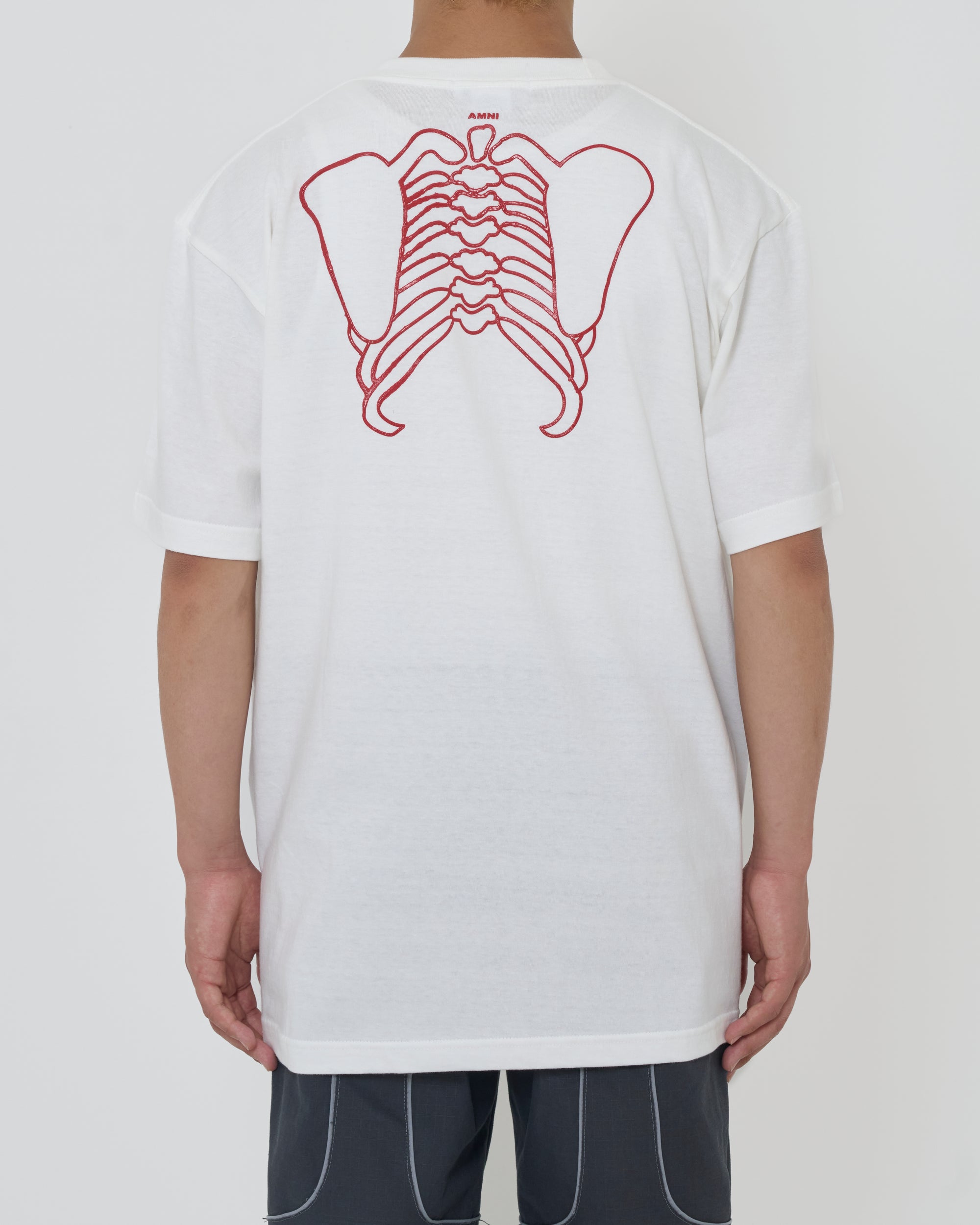 Skeleton T-shirt / Blanc × Rouge