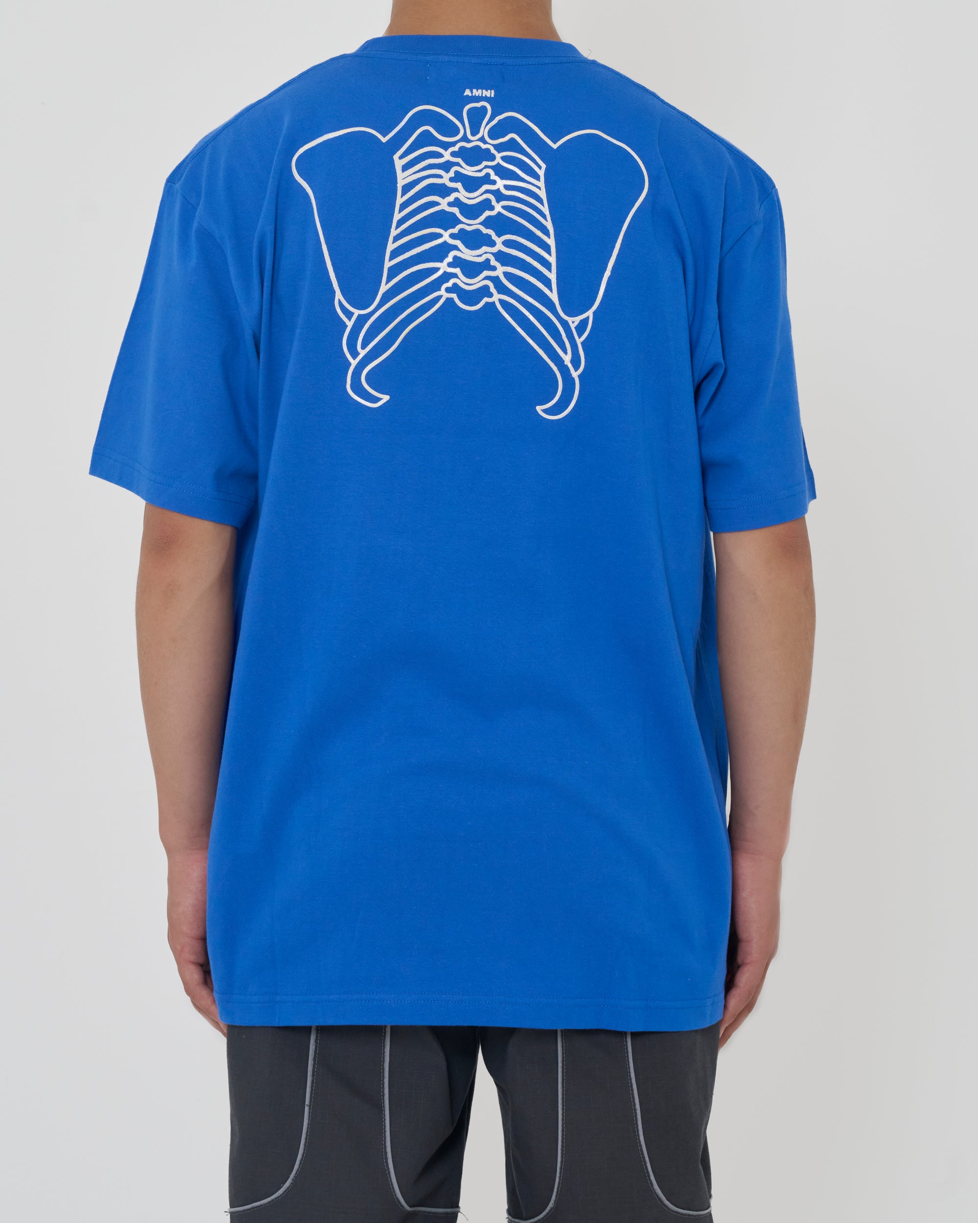 T-shirt squelette / Bleu × Blanc