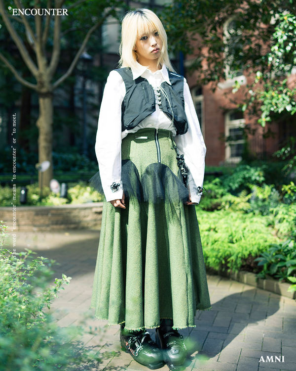 Lung vest / Green tweed