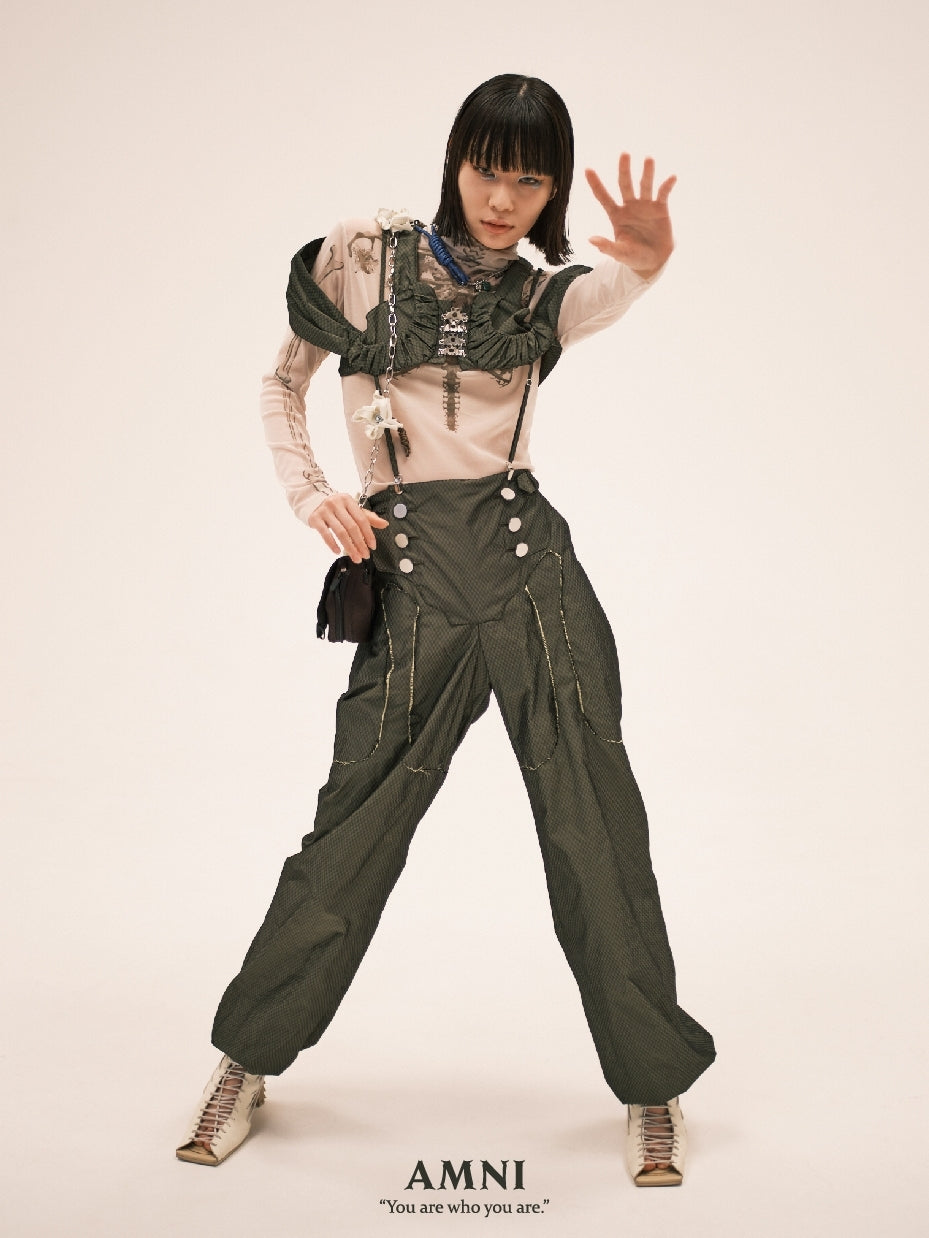 Lung bustier / Green plaid