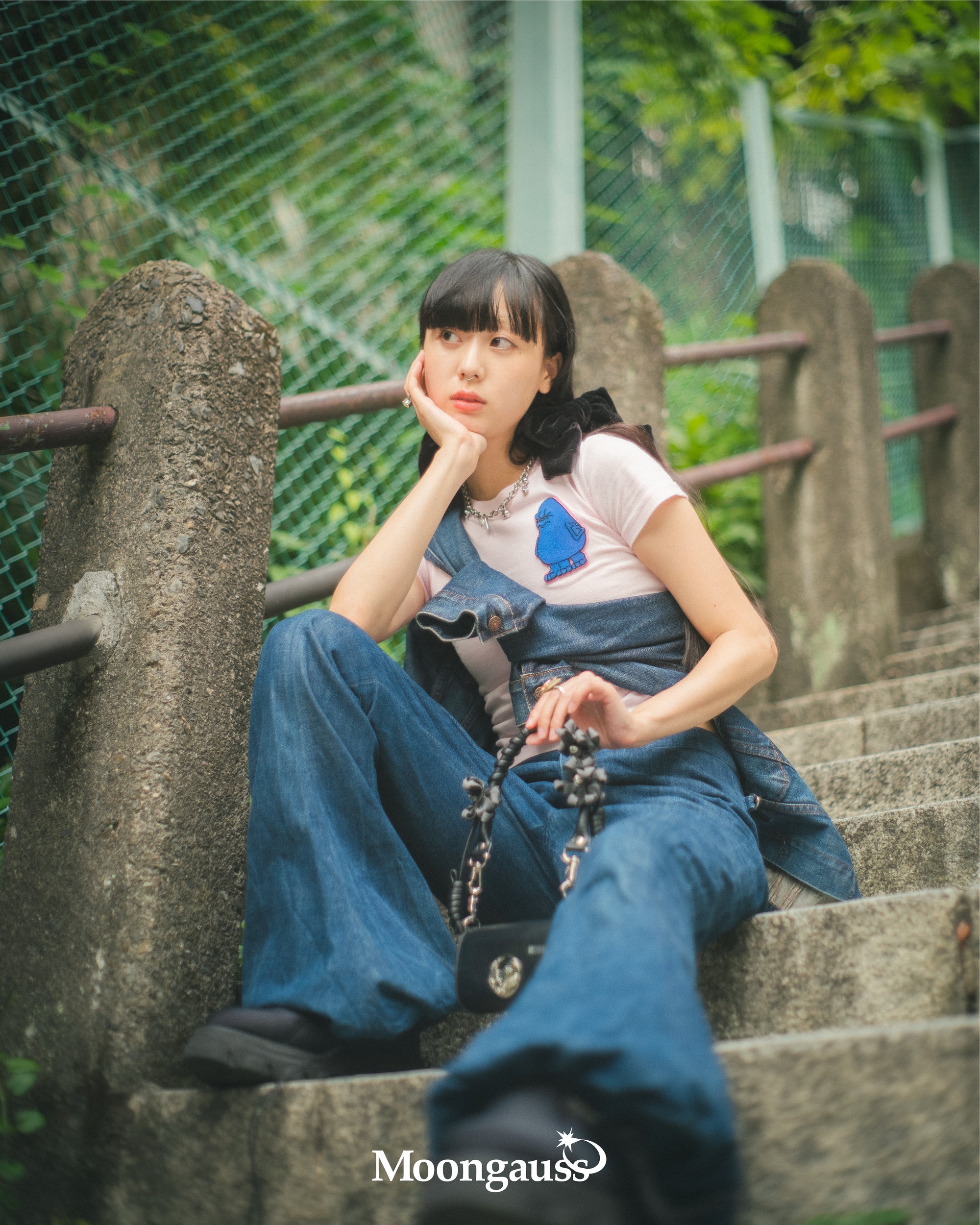 Moongauss Emblem T-shirt / Kids / Pink