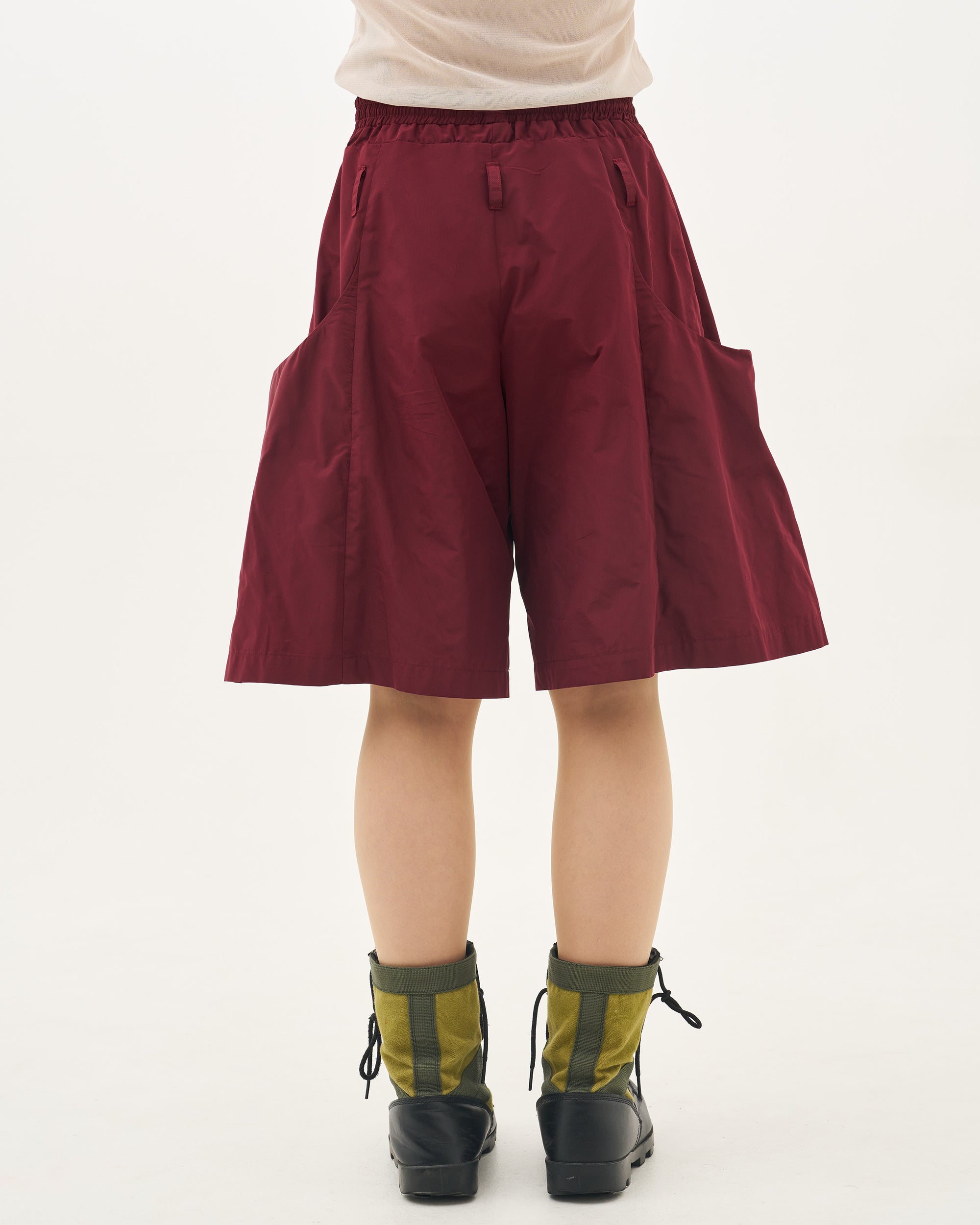 Gauss flower half pants/Bordeaux