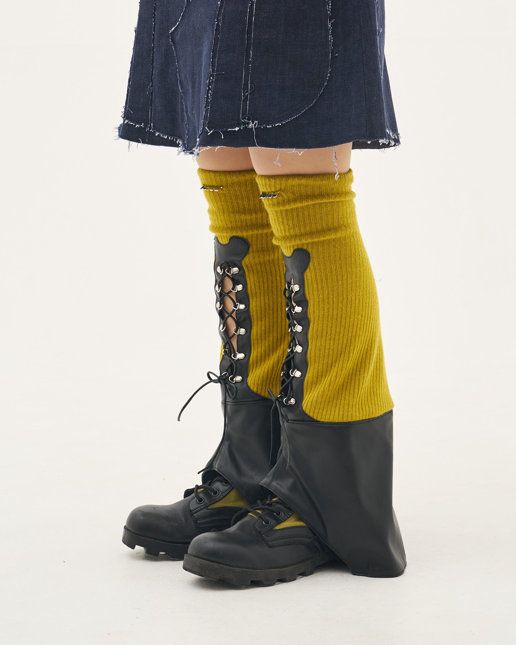 Skeleton boots Cover/Yellow×Black