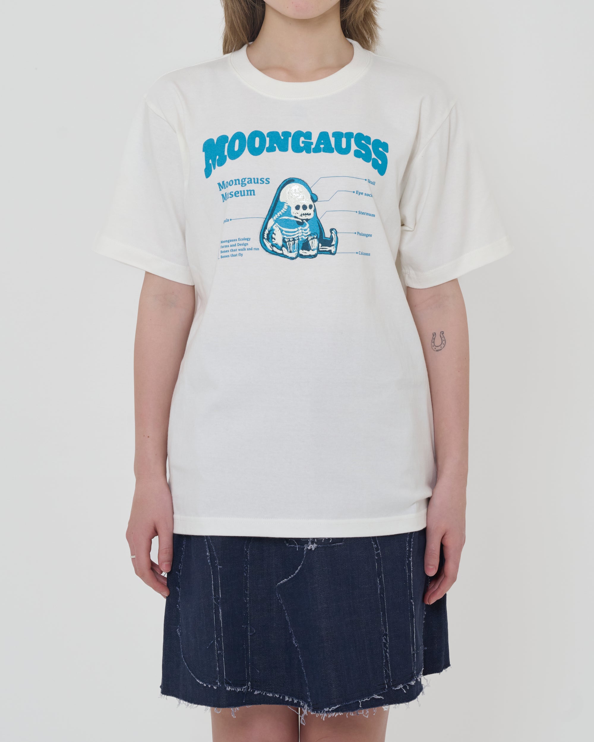 Moongauss skeleton T-shirt/WHITE