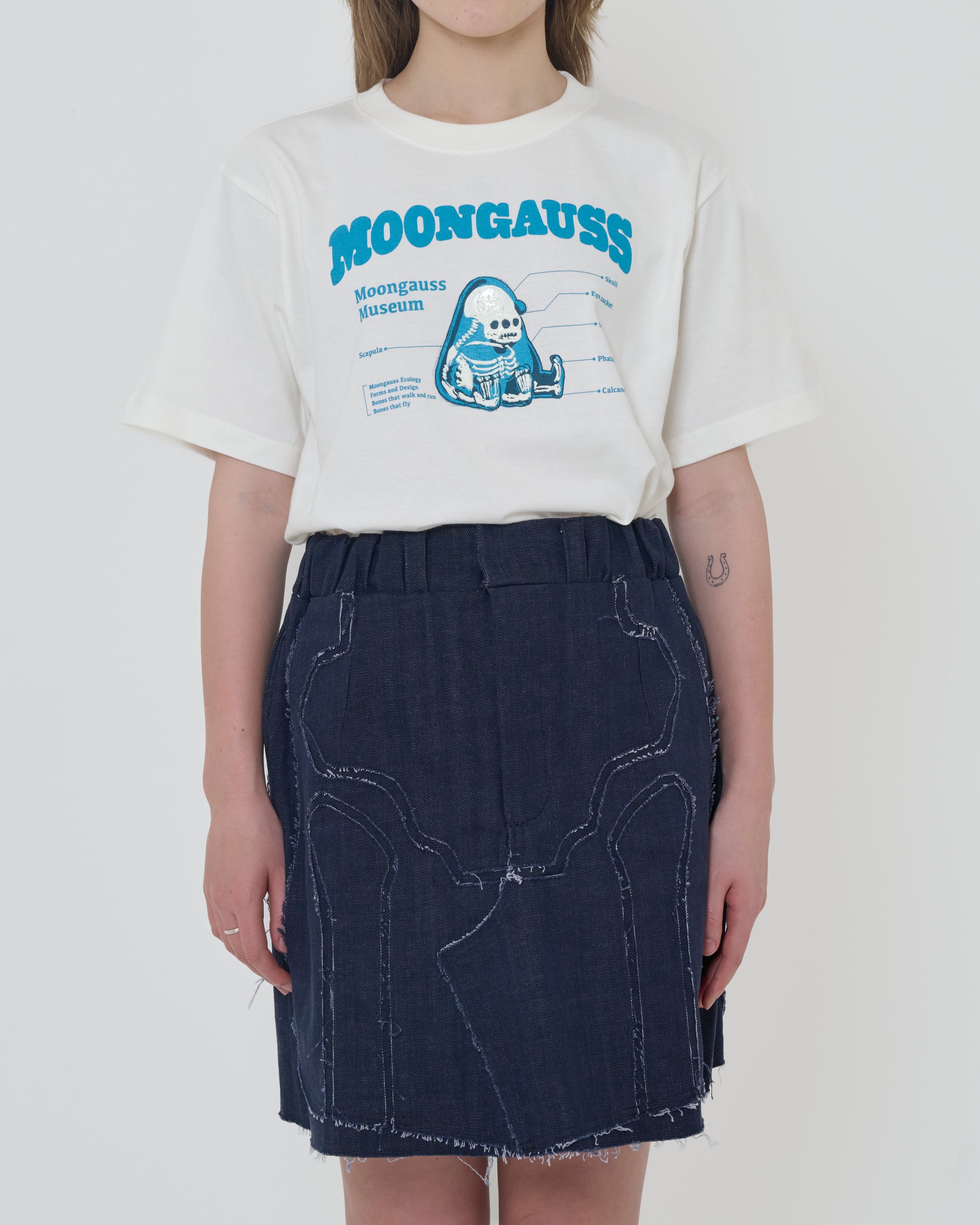 Moongauss skeleton T-shirt/WHITE