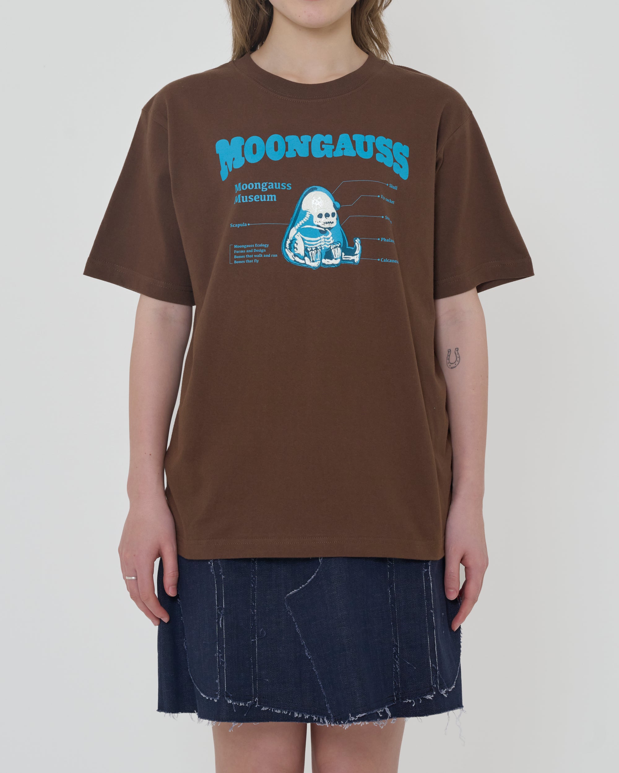 Moongauss skeleton T-shirt/CHACOAL GRAY