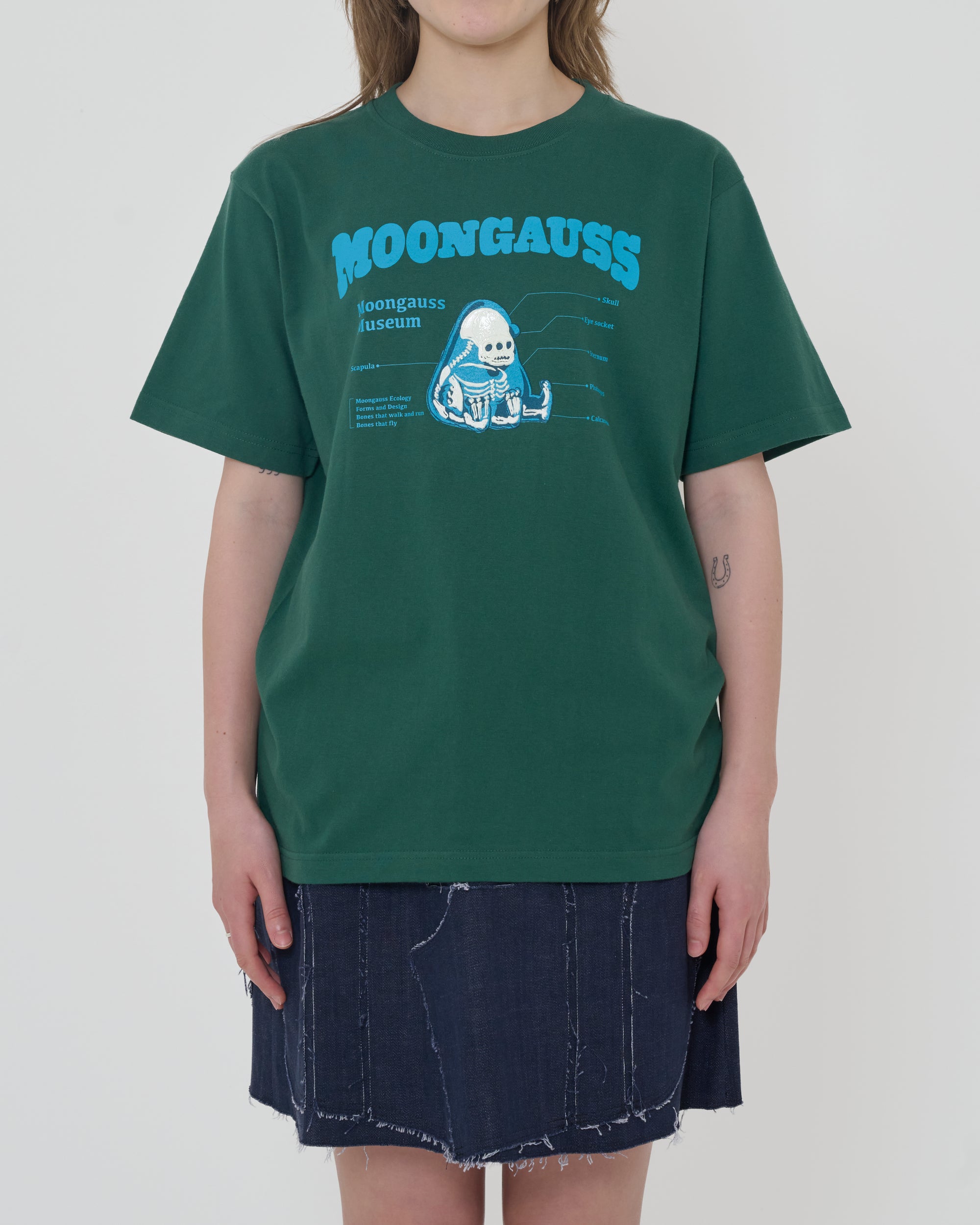 Moongauss skeleton T-shirt/GREEN