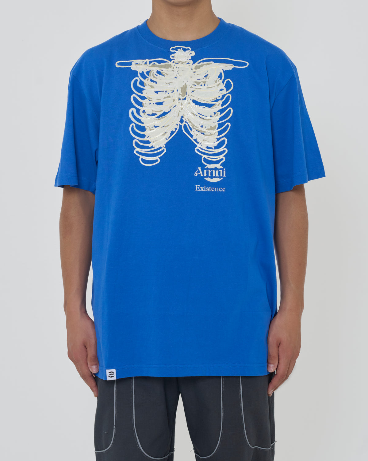 Skeleton T-shirt / Blue × White