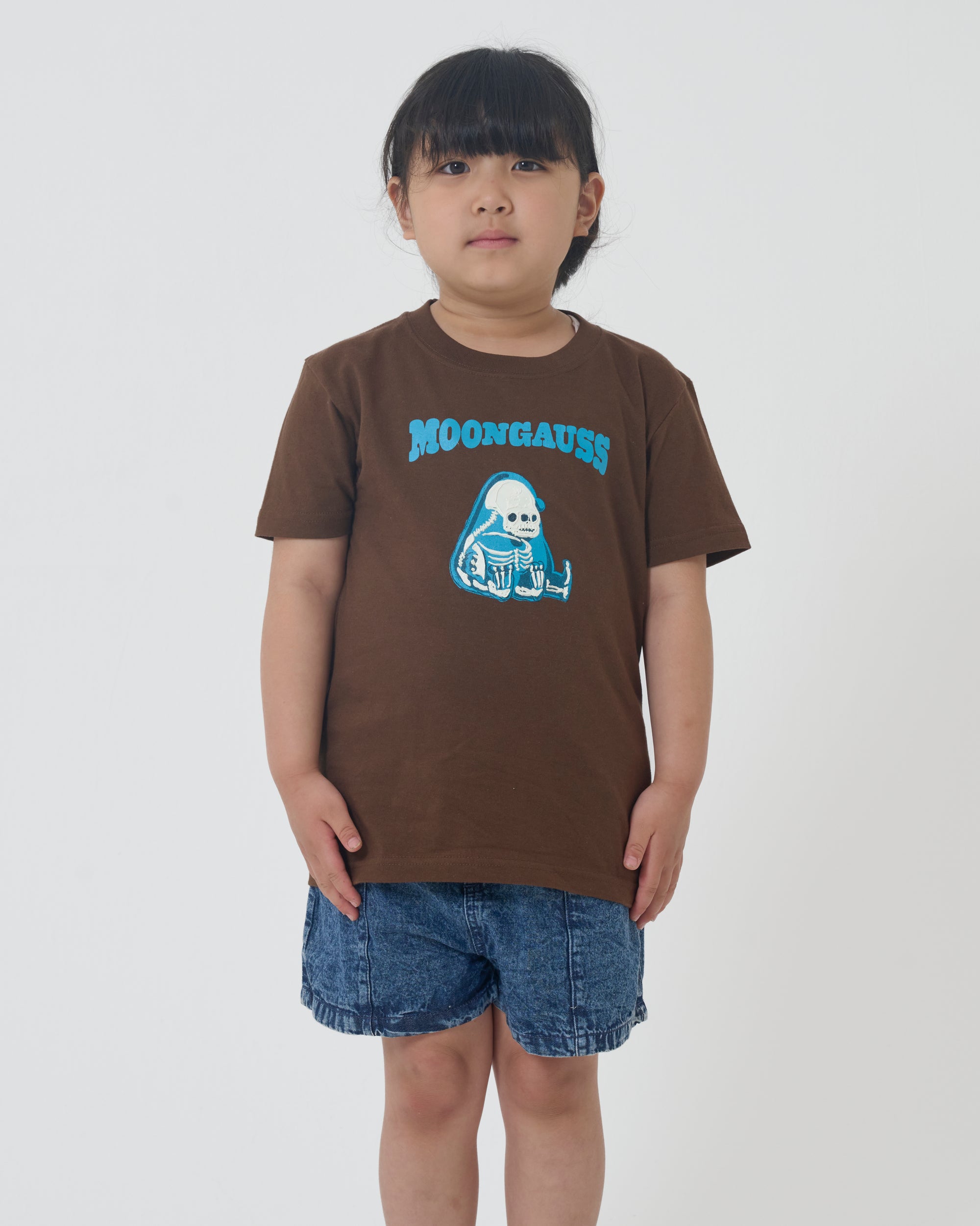 Moongauss skeleton T-shirt/KIDS/CHACOAL GRAY