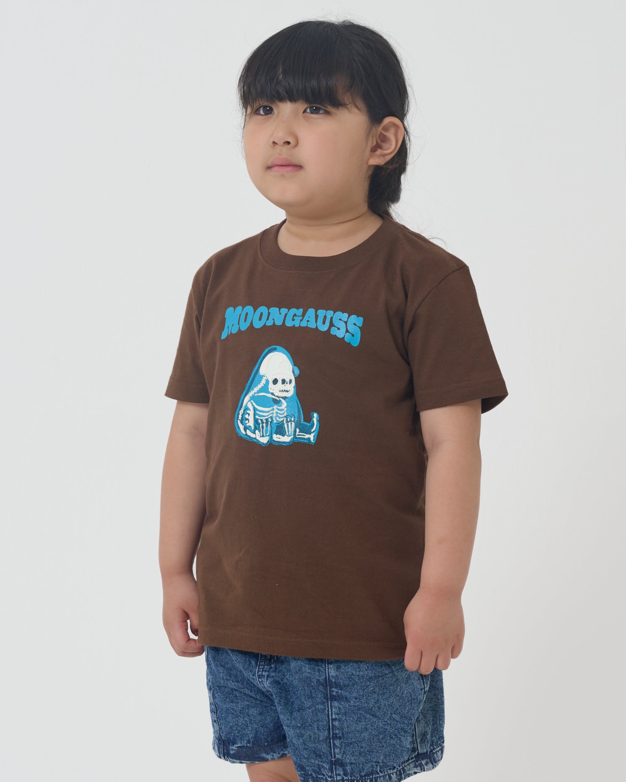 Moongauss skeleton T-shirt/KIDS/CHACOAL GRAY