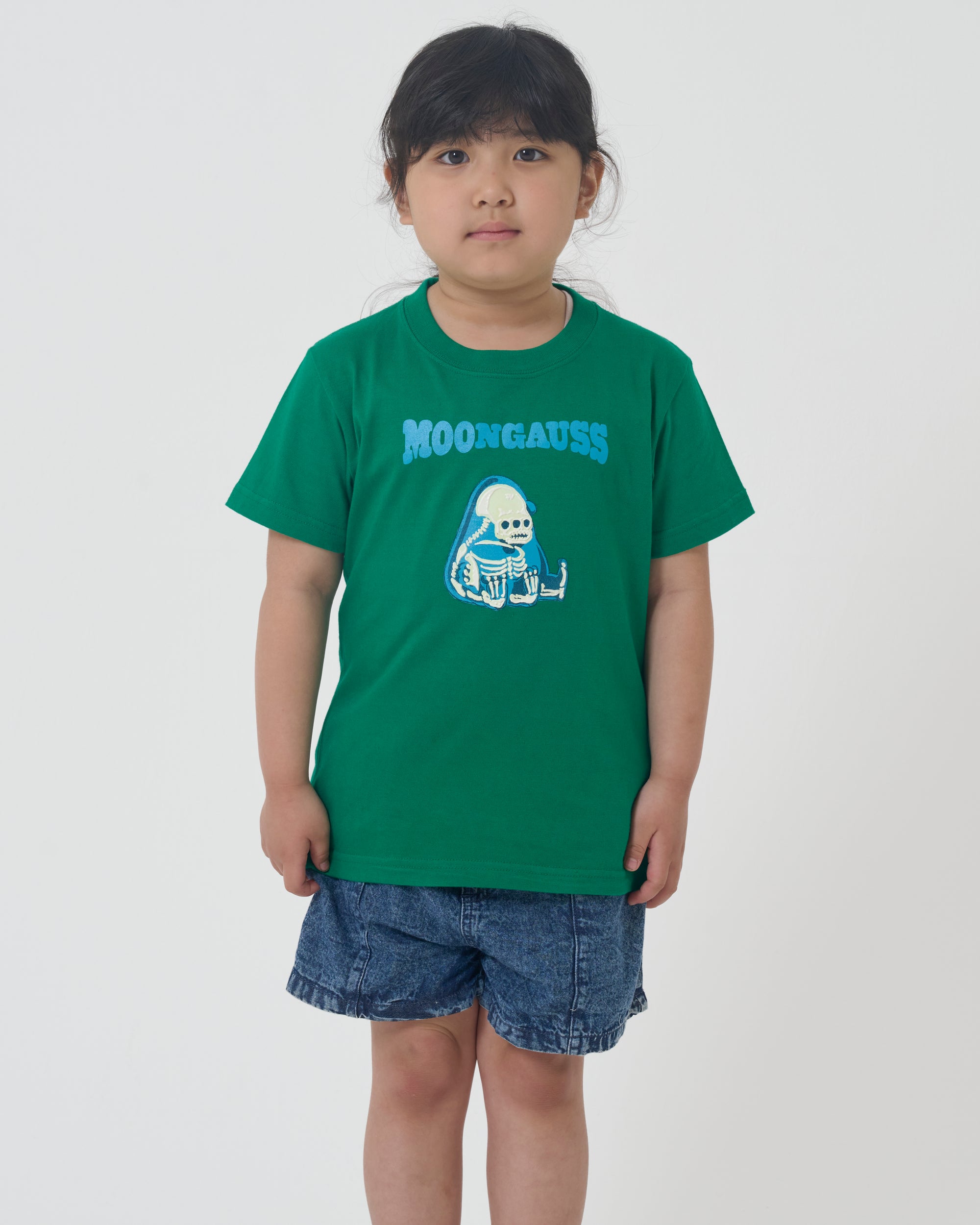 Moongauss skeleton T-shirt/KIDS/GREEN