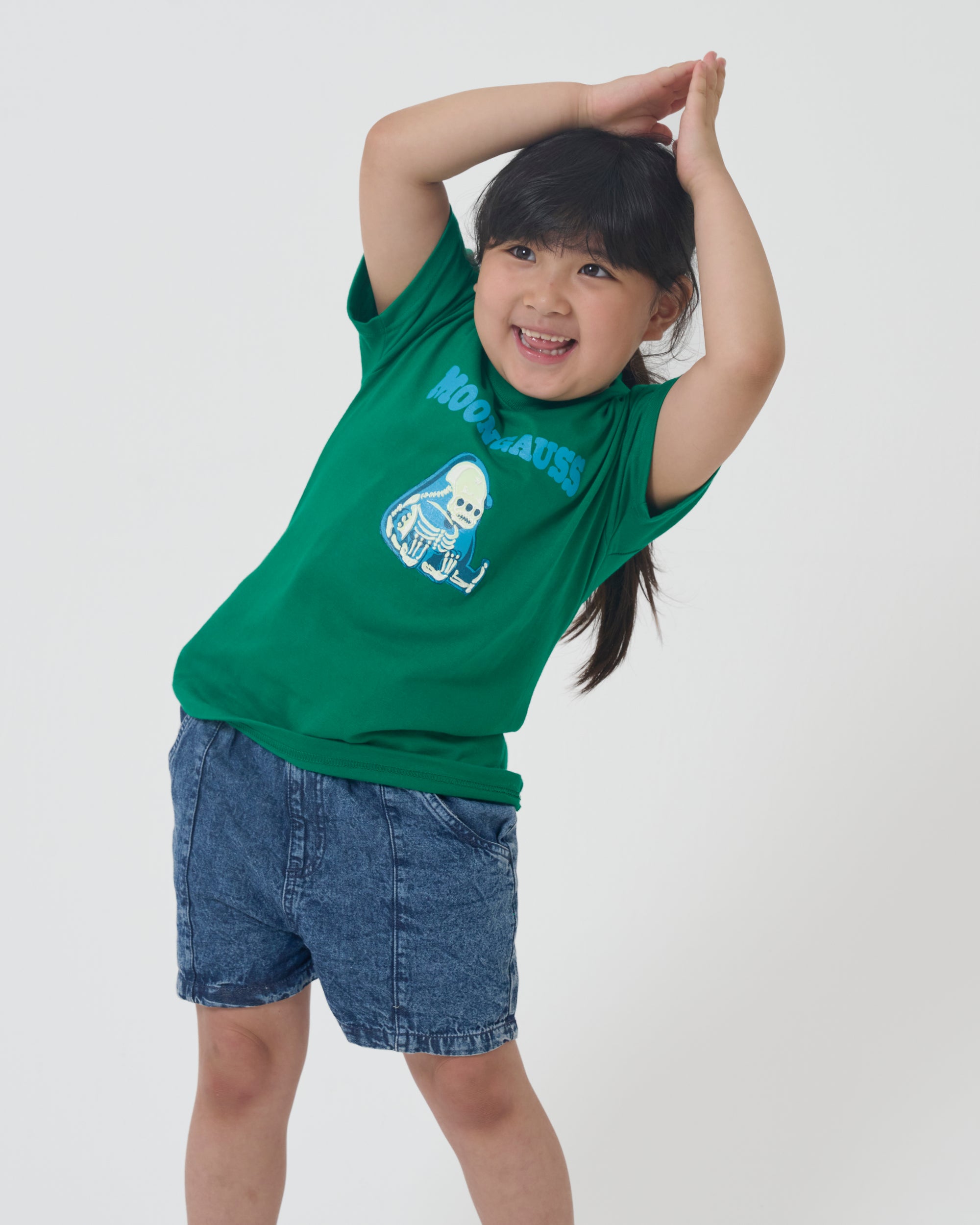 Moongauss skeleton T-shirt/KIDS/GREEN