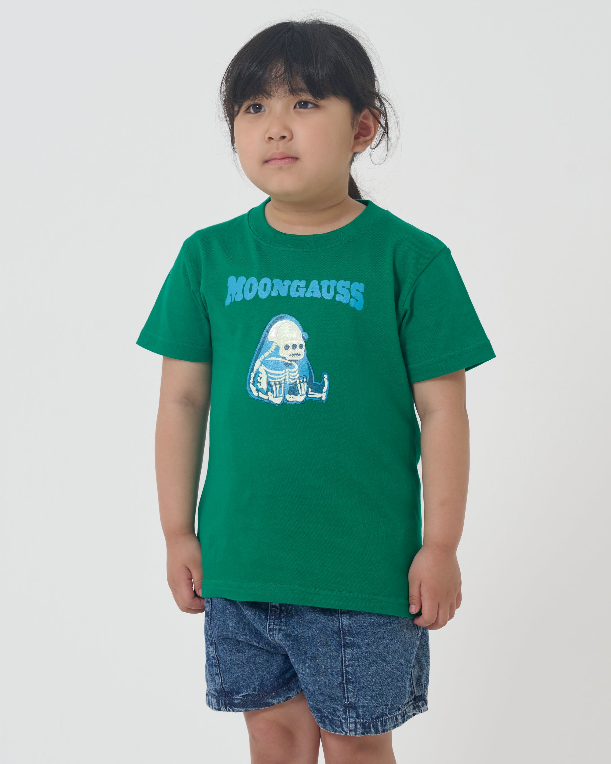 Moongauss skeleton T-shirt/KIDS/GREEN