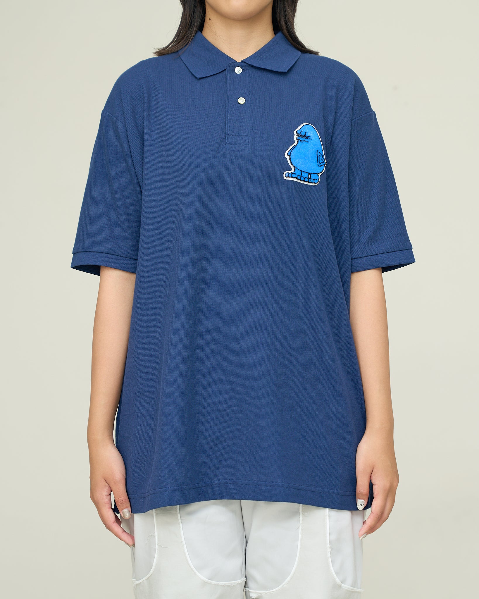 Moongauss emblem polo shirt/BLUE