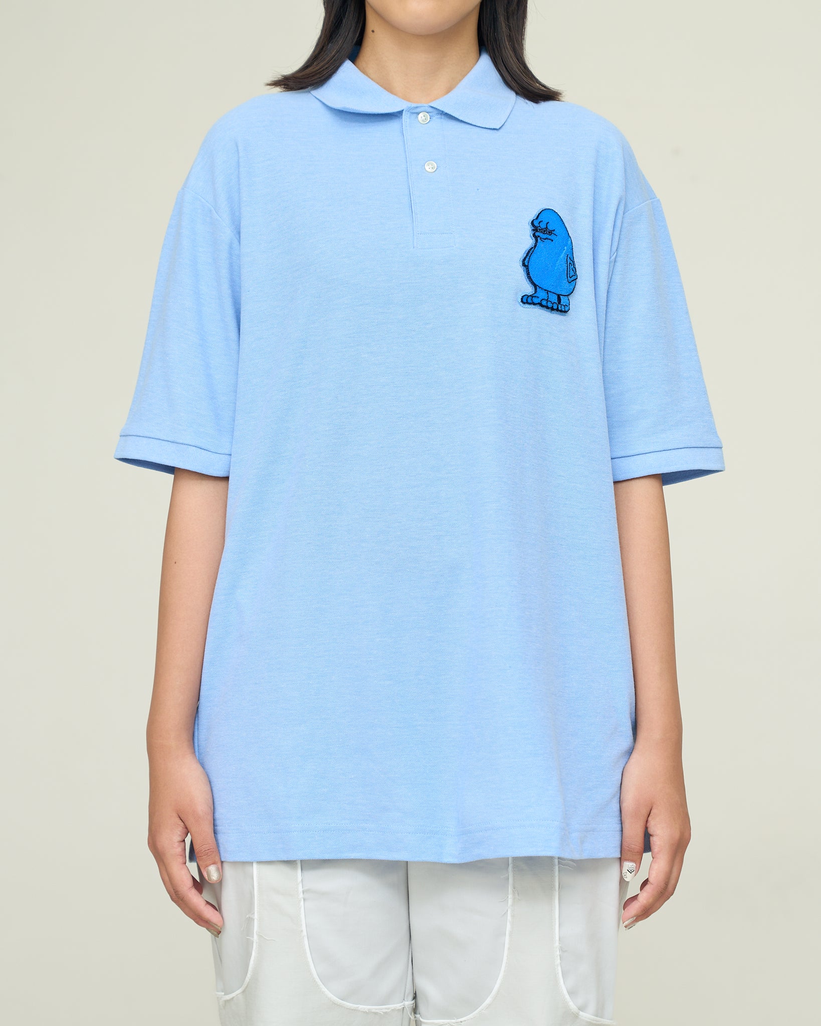 Moongauss emblem polo shirt/SKYBLUE