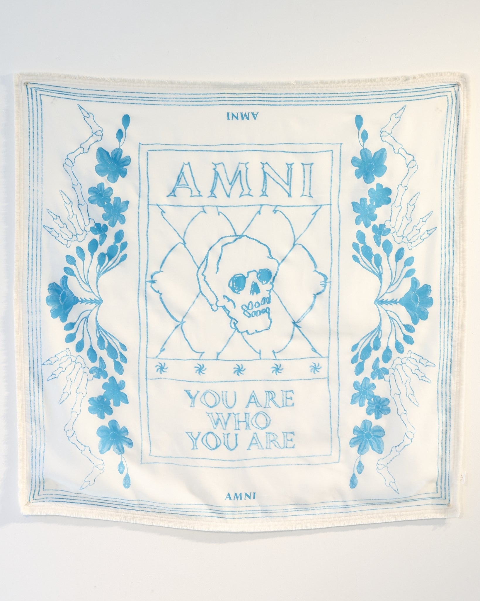 Skeleton scarf/ Blue