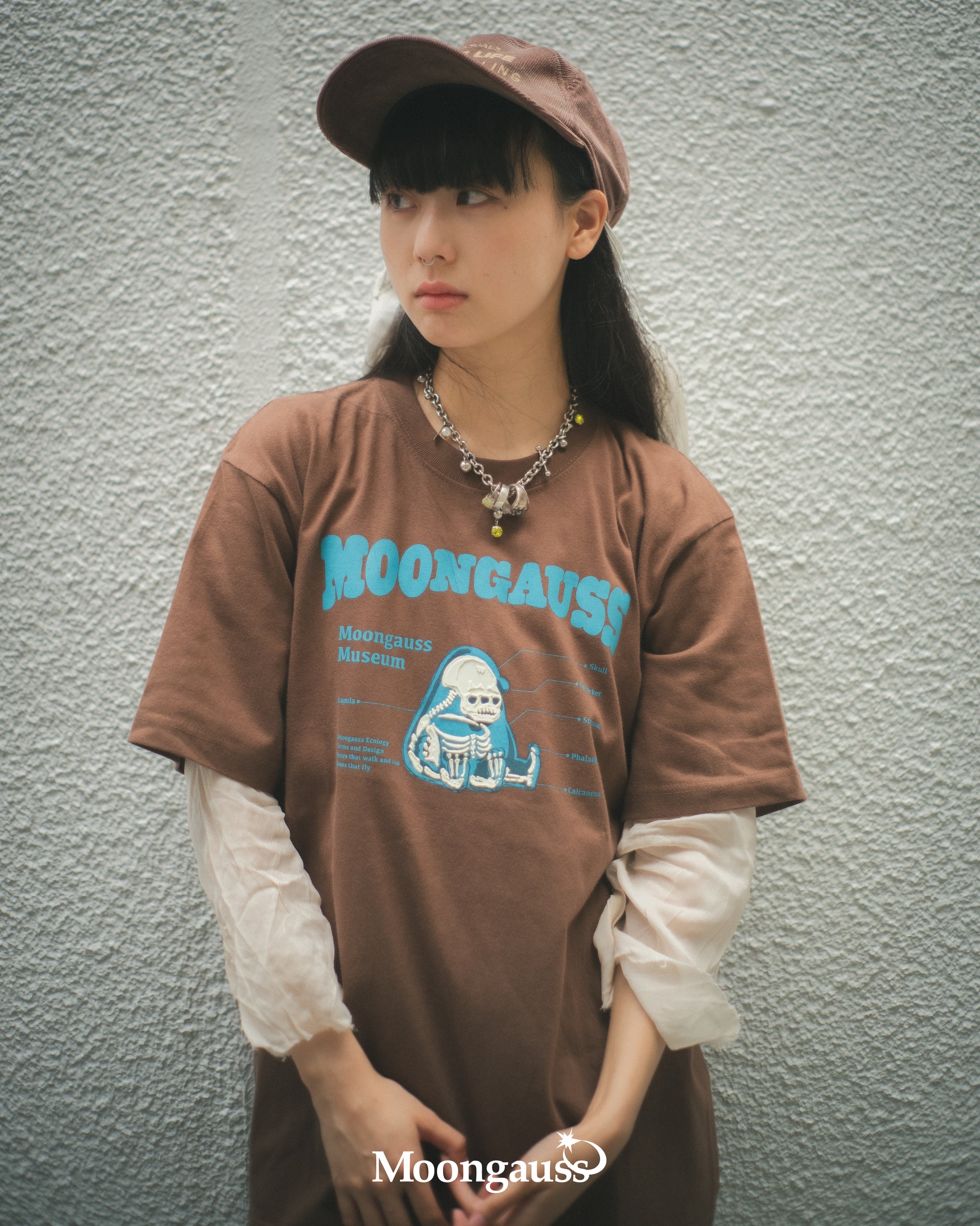 Moongauss skeleton T-shirt/CHACOAL GRAY