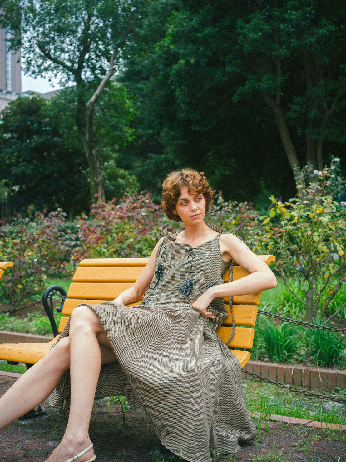 Vine onepiece / Gingham check